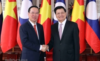 Lễ đón Chủ tịch nước Võ Văn Thưởng thăm chính thức Lào