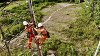 Đường dây 500kV Bắc - Nam tới hạn, “lính truyền tải” căng mình dưới nắng nóng