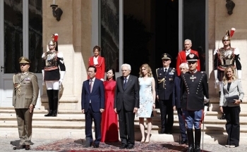 Tổng thống Italy chủ trì Lễ tiễn Chủ tịch nước Võ Văn Thưởng và Phu nhân