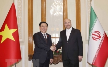 ​Chủ tịch Quốc hội Vương Đình Huệ hội đàm với Chủ tịch Quốc hội Iran