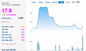 Ngược dòng thị trường chung, một cổ phiếu cà phê tăng kịch trần 8 phiên liên tiếp