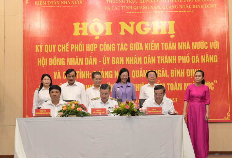 Kiểm toán nhà nước ký Quy chế phối hợp với Quảng Nam, Quảng Ngãi, Bình Định và Đà Nẵng