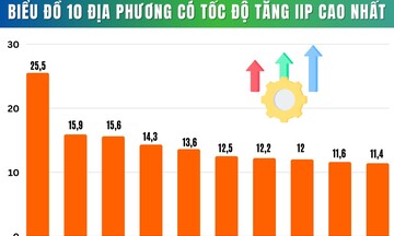 Infographics | “Lộ diện” 10 địa phương có chỉ số sản xuất công nghiệp cao nhất trong tháng 8