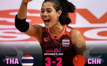 Kết quả chung kết bóng chuyền nữ Thái Lan 3 - 2 Trung Quốc: Thái Lan có chiến thắng nghẹt thở