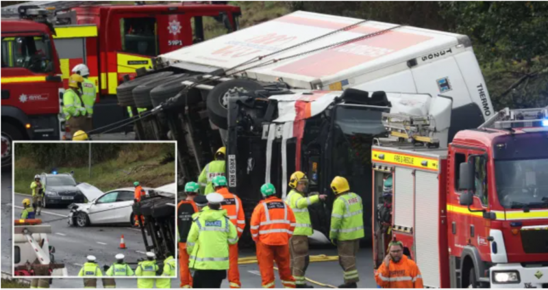 Tin nóng thế giới 24h: Đâm xe liên hoàn trên cao tốc, máy bay trượt khỏi đường băng ở Anh