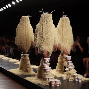 Sự thật đằng sau show diễn thời trang từ mì ramen có 1-0-2 trên thế giới