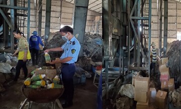 Đồng Tháp: Lực lượng Quản lý thị trường giám sát tiêu hủy thuốc bảo vệ thực vật