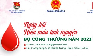 Sắp diễn ra Ngày hội hiến máu tình nguyện Bộ Công Thương năm 2023