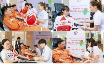 Tuần Lễ hồng EVN thu được 9.869 đơn vị máu