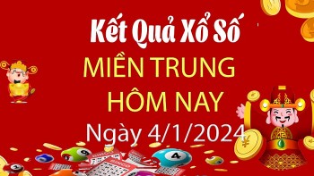 XSMT 4/1, Kết quả xổ số miền Trung hôm nay 4/1/2024, xổ số miền Trung ngày 4 tháng 1,trực tiếp XSMT 4/1