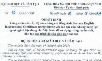Có thêm chứng chỉ tiếng Anh được Bộ Giáo dục và Đào tạo công nhận