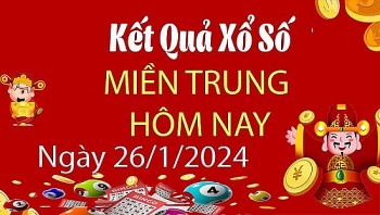 XSMT 26/1, Kết quả xổ số miền Trung hôm nay 26/1/2024,xổ số miền Trung ngày 26 tháng 1, trực tiếp XSMT 26/1