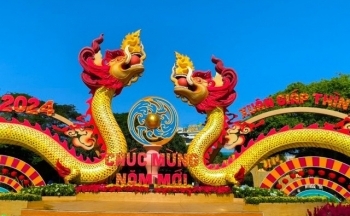 Tạo hình rồng thời Lý ở Hội hoa xuân TP. Vũng Tàu