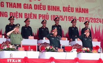 Kiểm tra hợp luyện diễu binh, diễu hành kỷ niệm 70 năm Chiến thắng Điện Biên Phủ