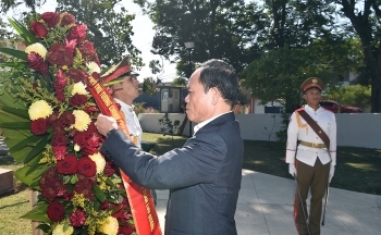 Phó Thủ tướng Trần Lưu Quang dâng hoa tưởng niệm Chủ tịch Hồ Chí Minh