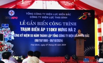 EVNNPC tổ chức Lễ gắn biển công trình TBA 110kV Hưng Hà 2 và nhánh rẽ