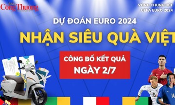 Công bố kết quả 'Dự đoán EURO - Nhận siêu quà Việt' ngày 2/7