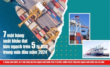 7 mặt hàng xuất khẩu đạt kim ngạch trên 5 tỷ USD trong nửa đầu năm 2024