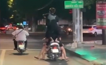 Vũng Tàu: Xử lý nhóm thanh niên 'kẹp 4', đứng trên xe khi tham gia giao thông