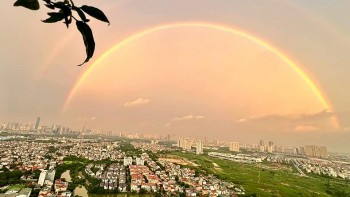 Hà Nội: Cầu vồng kép - hiện tượng thiên nhiên kỳ thú
