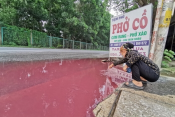 Vụ nguồn thải 'nhuộm đỏ' Đại lộ Thăng Long: Công an vào cuộc sau phản ánh của Báo Công Thương