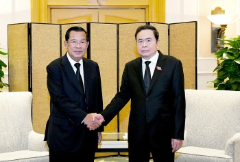 Chủ tịch Quốc hội Trần Thanh Mẫn tiếp Chủ tịch Thượng viện Campuchia