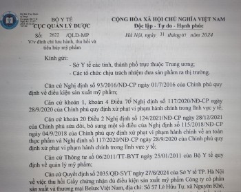Tiêu hủy 206 sản phẩm do Công ty Cổ phần sản xuất và thương mại Belux Việt Nam sản xuất