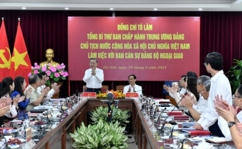 Tổng Bí thư, Chủ tịch nước Tô Lâm làm việc với Ban Cán sự Đảng Bộ Ngoại giao