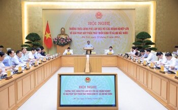 Thủ tướng chủ trì hội nghị làm việc với các doanh nghiệp lớn về giải pháp góp phần phát triển đất nước
