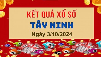 XSTN 3/10, Xem kết quả xổ số Tây Ninh hôm nay 3/10/2024, xổ số Tây Ninh ngày 3 tháng 10
