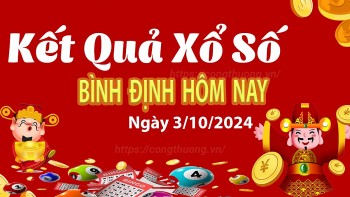 XSBDI 3/10, kết quả xổ số Bình Định hôm nay 3/10/2024, xổ số Bình Định ngày 3 tháng 10