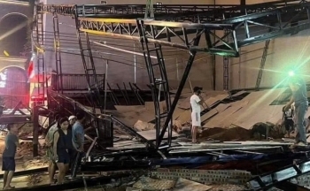 Hưng Yên: Nhà hàng đang xây dựng bị sập trong đêm