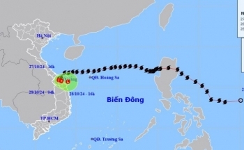 Tin áp thấp nhiệt đới trên đất liền (suy yếu từ bão số 6) mới nhất chiều 27/10/2024