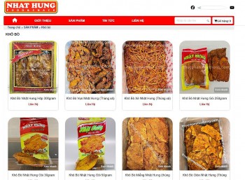 Thấy gì từ trang web Công ty Nhật Hưng bán 1 tấn bò khô '4 không'?