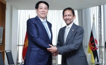 Chủ tịch nước Lương Cường hội kiến Quốc vương Brunei