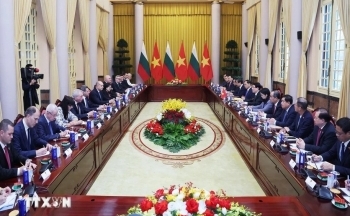 Chủ tịch nước Lương Cường hội đàm với Tổng thống Bulgaria Rumen Radev