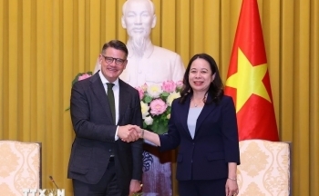 Phó Chủ tịch nước Võ Thị Ánh Xuân tiếp Thủ hiến bang Hessen Boris Rhein
