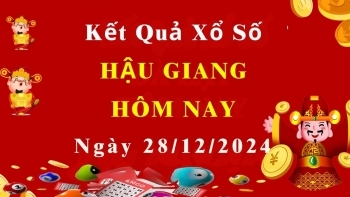 XSHG 28/12, Kết quả xổ số Hậu Giang hôm nay 28/12/2024, KQXSHG thứ Bảy ngày 28 tháng 12