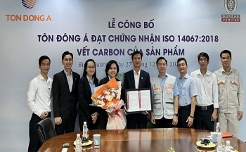 Tôn Đông Á nhận chứng nhận ISO 14067:2018 vết Carbon