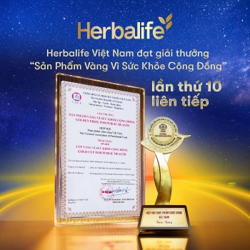 Herbalife Việt Nam đạt giải thưởng Sản phẩm vàng vì sức khỏe cộng đồng