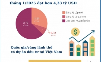 Tổng vốn đầu tư nước ngoài vào Việt Nam tăng 48,6%