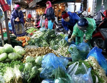 Giá rau xanh tại chợ dân sinh giảm so đầu tháng 2