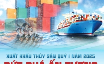 Infographic | Xuất khẩu thủy sản quý I/2025 bứt phá ấn tượng