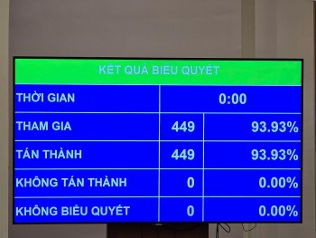 Quốc hội biểu quyết 100% tán thành rút ngắn nhiệm kỳ khóa XV