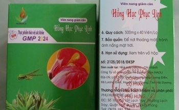 Viên uống giảm cân Hồng Hạc Phục Linh chứa 3 chất cấm