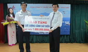 Vinataba: Ủng hộ  lực lượng Cảnh sát biển Việt Nam 1 tỷ đồng