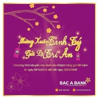 Mừng Xuân Canh Tý, BAC A BANK gửi lộc tri ân khách hàng gửi tiền