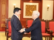 Top Vietnamese leader welcomes Lao Prime Minister