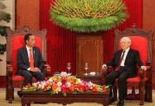 Party chief welcomes Indonesian President