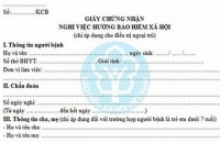 Thu hồi phôi mẫu Giấy chứng nhận nghỉ việc hưởng bảo hiểm xã hội